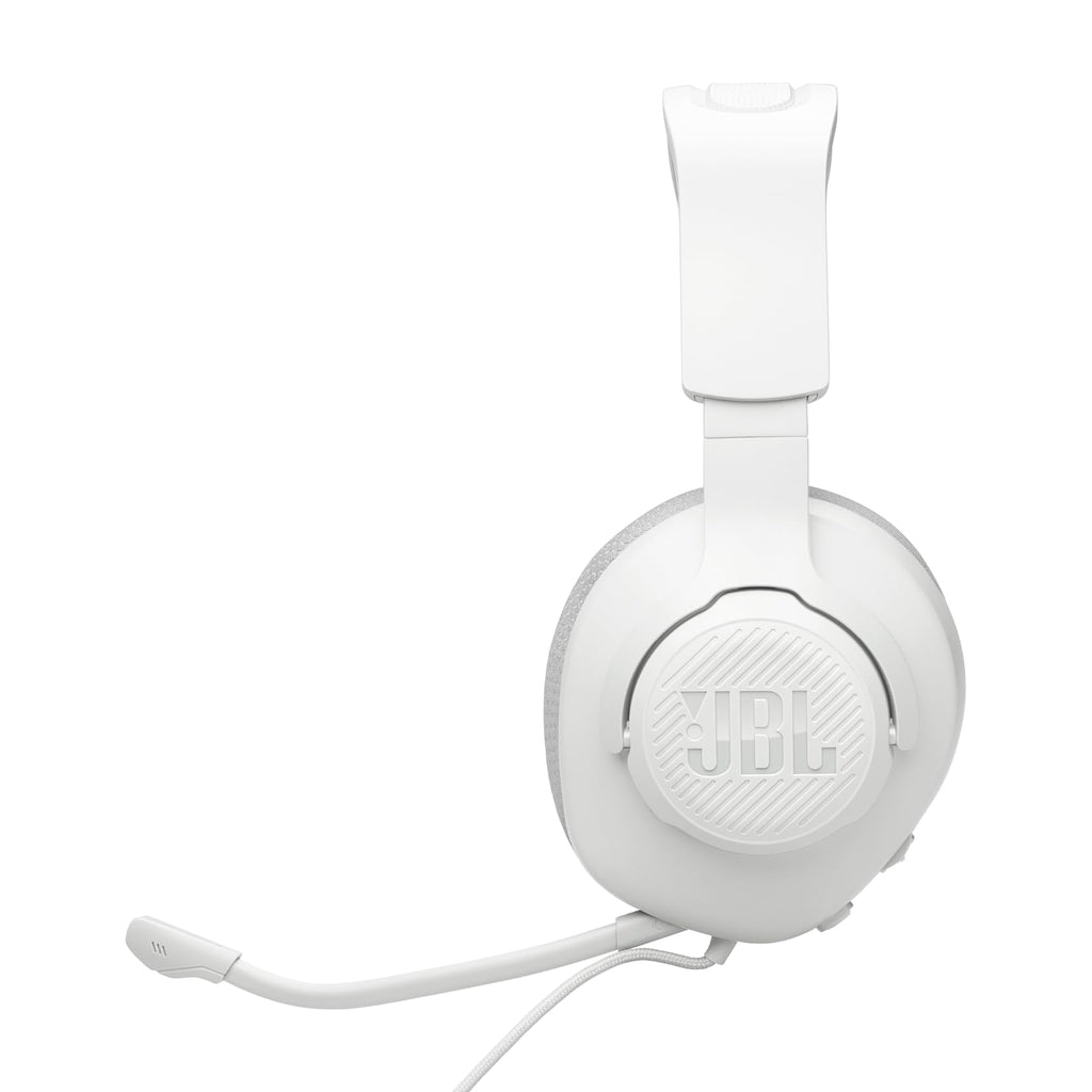 JBL Quantum 100M2 Kabelgebundenes Over-Ear Gaming Headset mit JBL QuantumSOUND Signature, 3,5-mm-Klinke, Multi-Plattform-Kompatibilität und abnehmbarem Mikrofon mit Stummschaltungsoption, Weiß