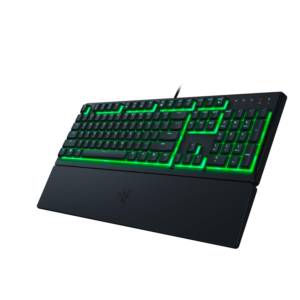 Razer Ornata V3 X - Flache Membran-Tastatur mit Chroma RGB (Lautlose Membran-Switches, Ergonomische Handballenauflage, Tastenkappen Anti-UV-Beschichtung) QWERTZ DE-Layout | Schwarz