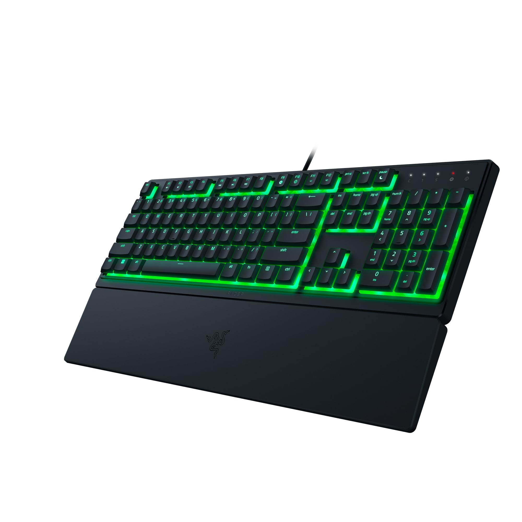 Razer Ornata V3 X - Flache Membran-Tastatur mit Chroma RGB (Lautlose Membran-Switches, Ergonomische Handballenauflage, Tastenkappen Anti-UV-Beschichtung) QWERTZ DE-Layout | Schwarz