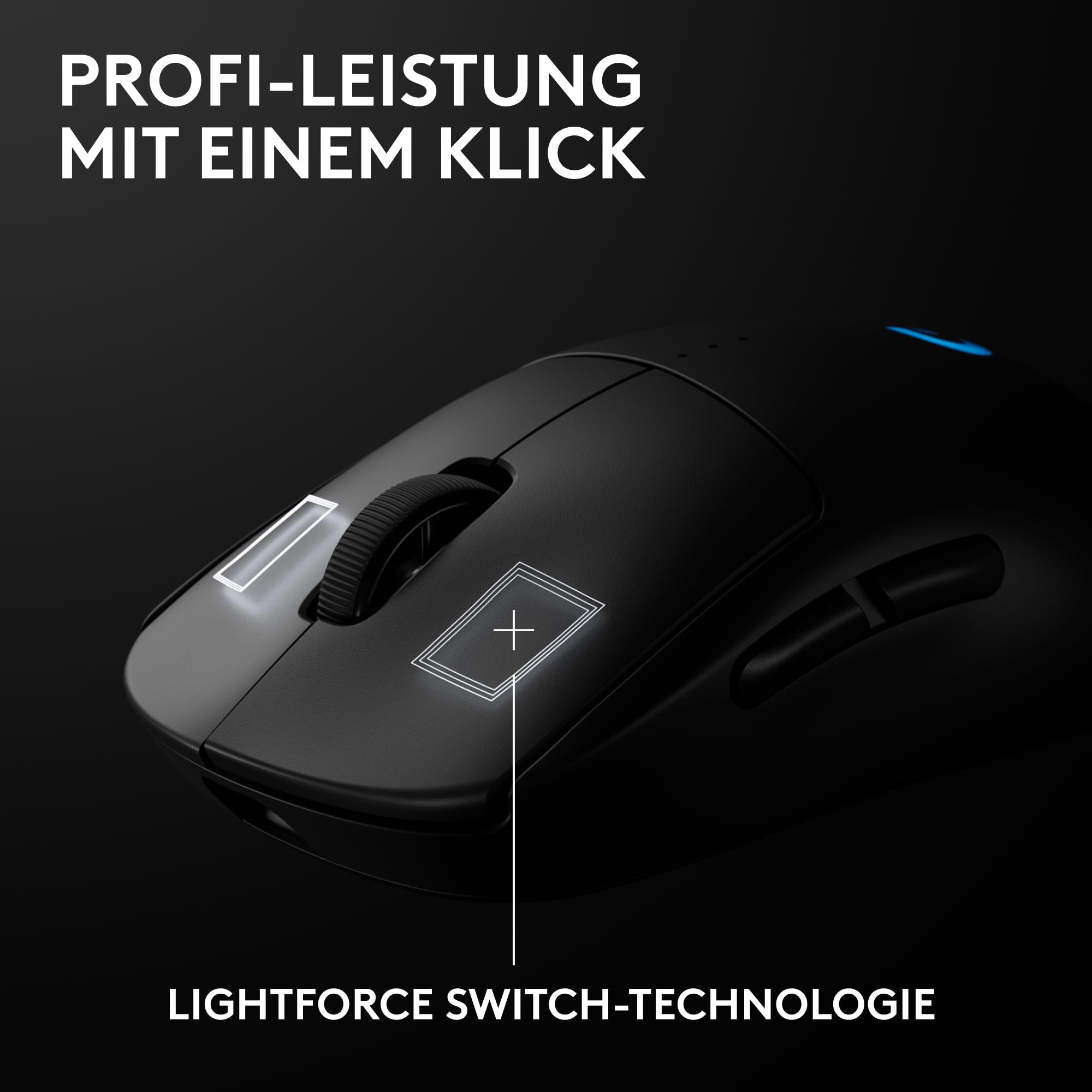Logitech G PRO 2 LIGHTSPEED kabellose Gaming-Maus Rechts-oder Linkshänder, mit bis zu 4 anpassbaren, umschaltbaren magnetischen Seitentasten, 44K-DPI-Sensor und USB-C-Ladefunktion, PC/Mac - Schwarz