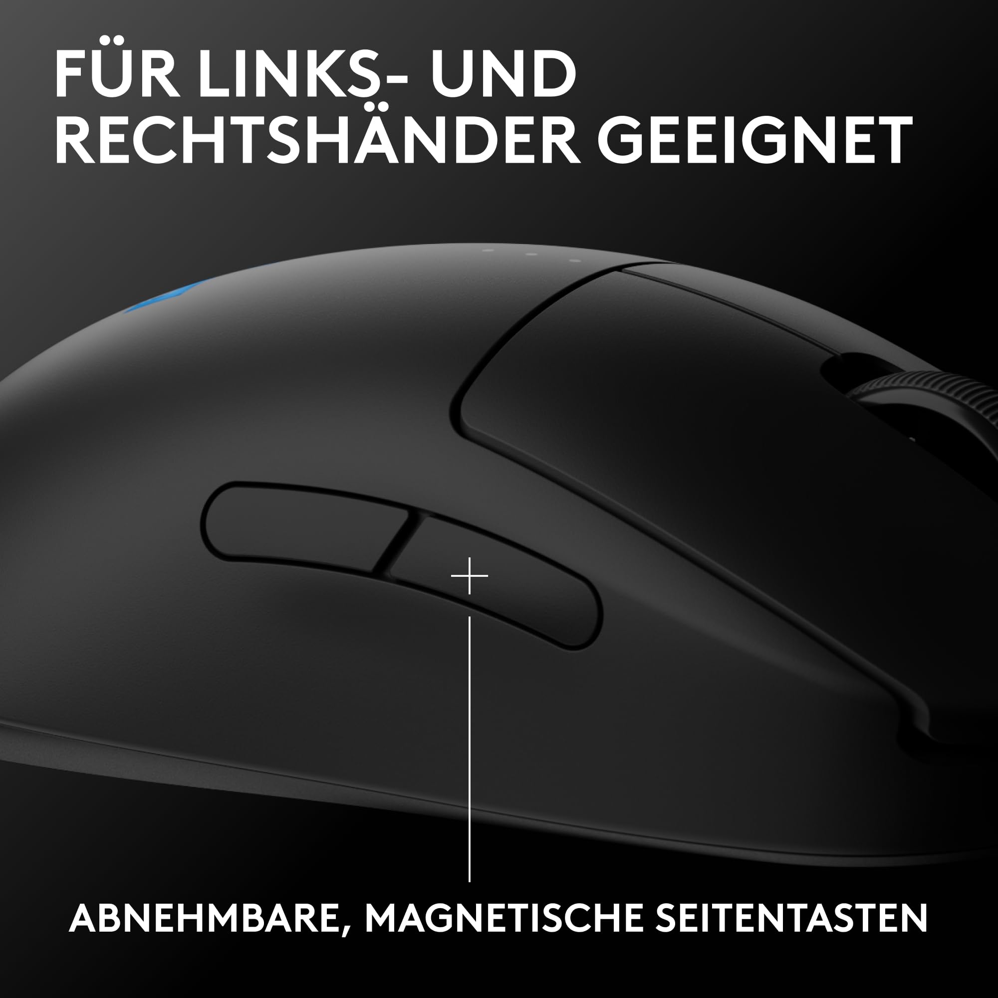 Logitech G PRO 2 LIGHTSPEED kabellose Gaming-Maus Rechts-oder Linkshänder, mit bis zu 4 anpassbaren, umschaltbaren magnetischen Seitentasten, 44K-DPI-Sensor und USB-C-Ladefunktion, PC/Mac - Schwarz