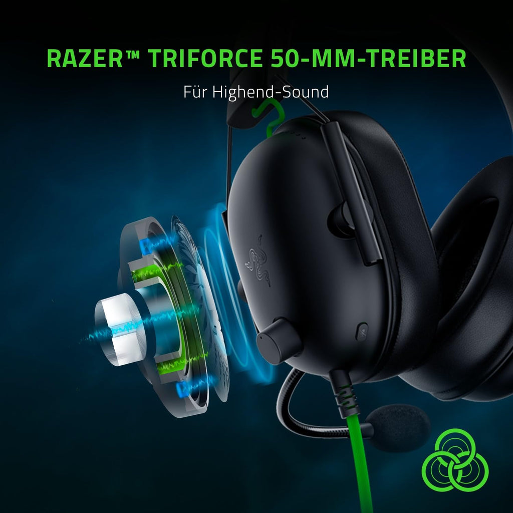 Razer BlackShark V2 X - Premium Esports Gaming Headset (Kabelgebundene Kopfhörer mit 50mm-Treiber, Rauschunterdrückung für PC, Mac, PS4, Xbox One & Switch) Schwarz