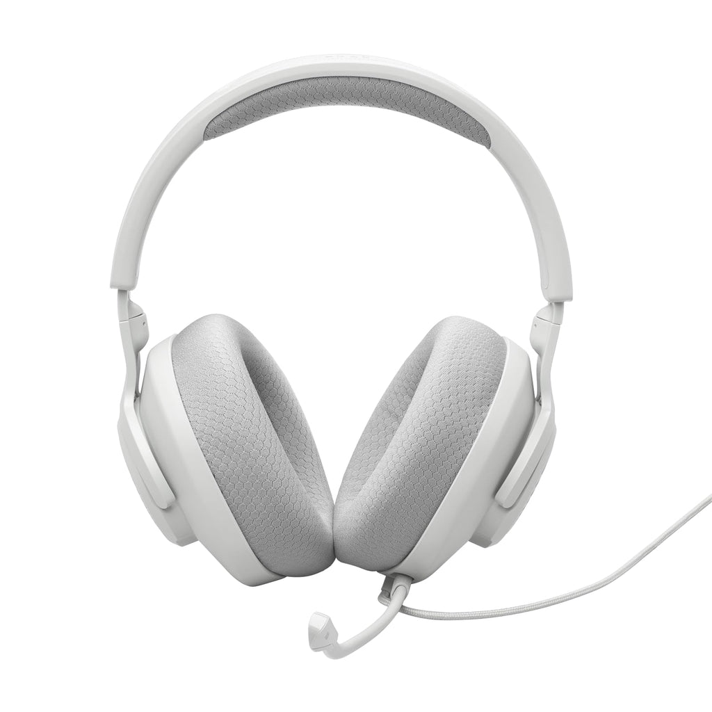 JBL Quantum 100M2 Kabelgebundenes Over-Ear Gaming Headset mit JBL QuantumSOUND Signature, 3,5-mm-Klinke, Multi-Plattform-Kompatibilität und abnehmbarem Mikrofon mit Stummschaltungsoption, Weiß