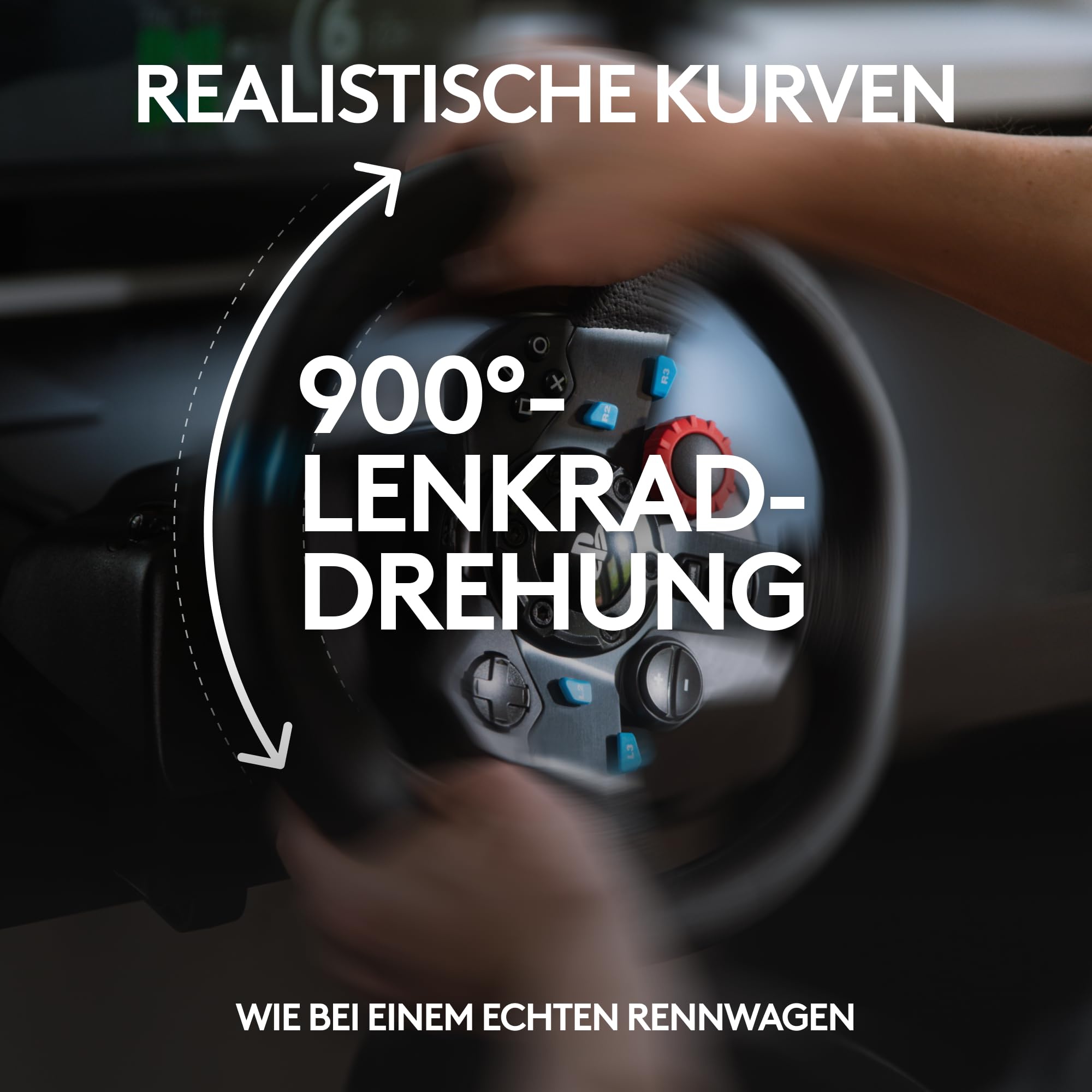 Logitech G29 Driving Force Gaming Rennlenkrad, Zweimotoriges Force Feedback, 900° Lenkbereich, Racing Leder-Lenkrad, Verstellbare Edelstahl Bodenpedale, für PS5, PS4, PC, Mac - Schwarz