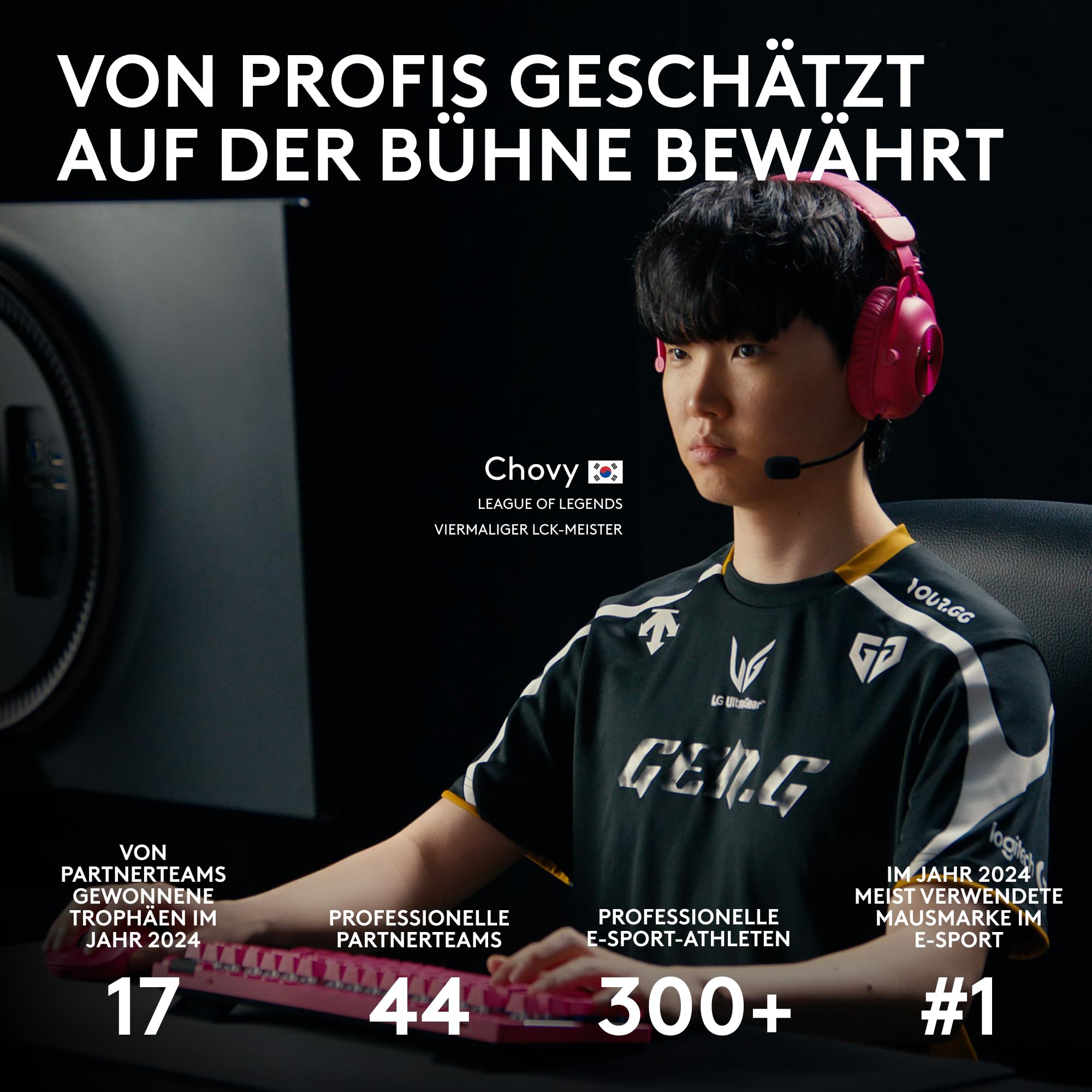 Logitech G PRO X SUPERLIGHT 2 kabellose Gaming-Maus, West Europa Verpackung, 60 g Pro-Grade-Maus 5 programmierbaren Tasten, 44K-DPI-Sensor, 8.000 Hz Signalrate, USB-C-Ladefunktion für PC/Mac - Schwarz