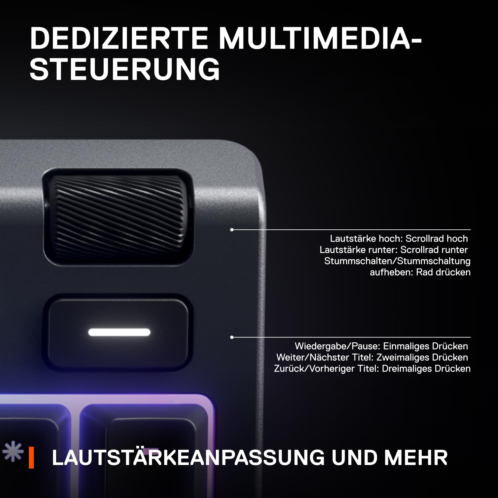 SteelSeries Apex 3 Gaming Tastatur - 10-Zonen RGB-Beleuchtung - Flüsterleise Gaming-Switches - Premium magnetische Handballenauflage - IP32 wassergeschützt - Deutsches (QWERTZ) Layout