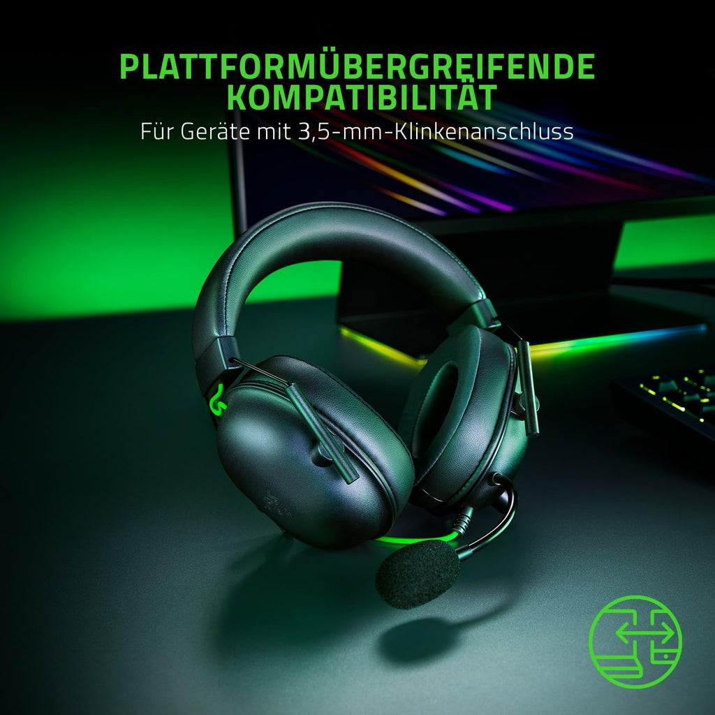 Razer BlackShark V2 X - Premium Esports Gaming Headset (Kabelgebundene Kopfhörer mit 50mm-Treiber, Rauschunterdrückung für PC, Mac, PS4, Xbox One & Switch) Schwarz