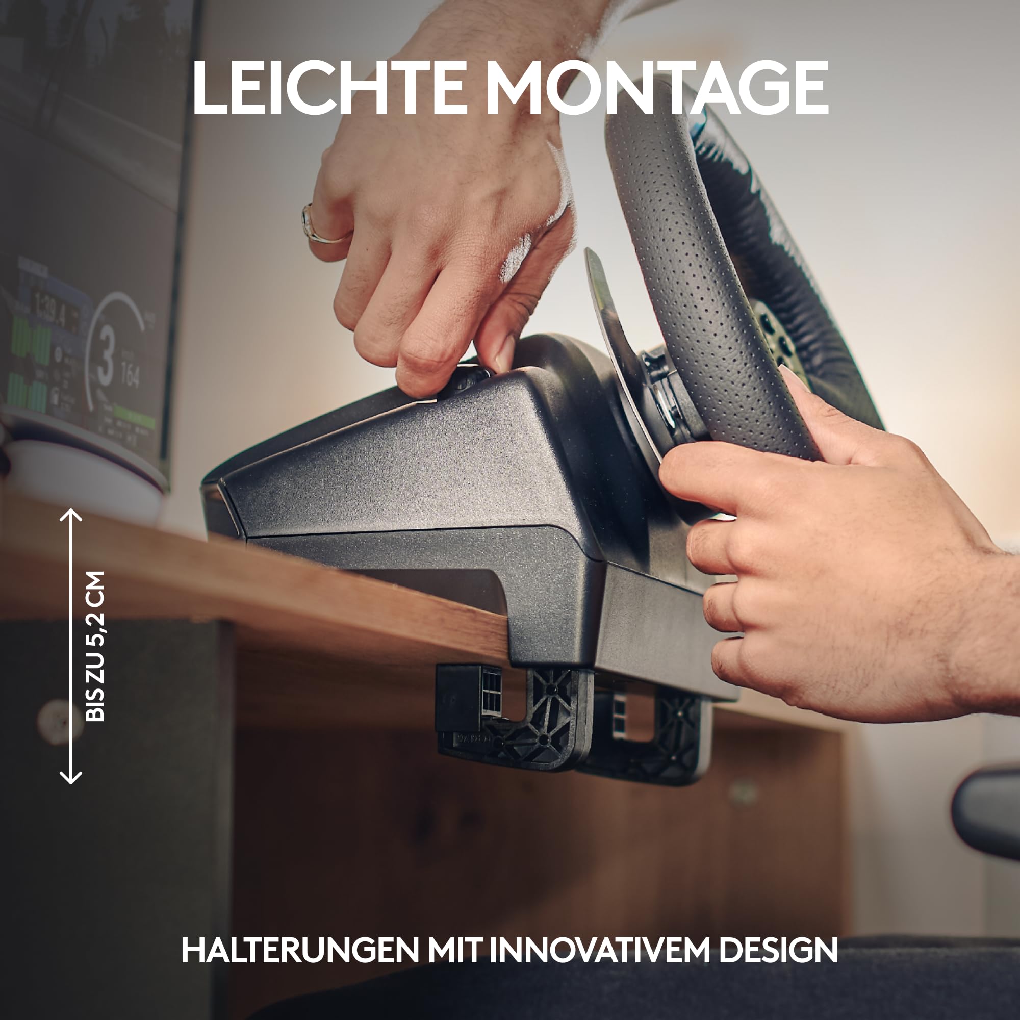 Logitech G29 Driving Force Gaming Rennlenkrad, Zweimotoriges Force Feedback, 900° Lenkbereich, Racing Leder-Lenkrad, Verstellbare Edelstahl Bodenpedale, für PS5, PS4, PC, Mac - Schwarz