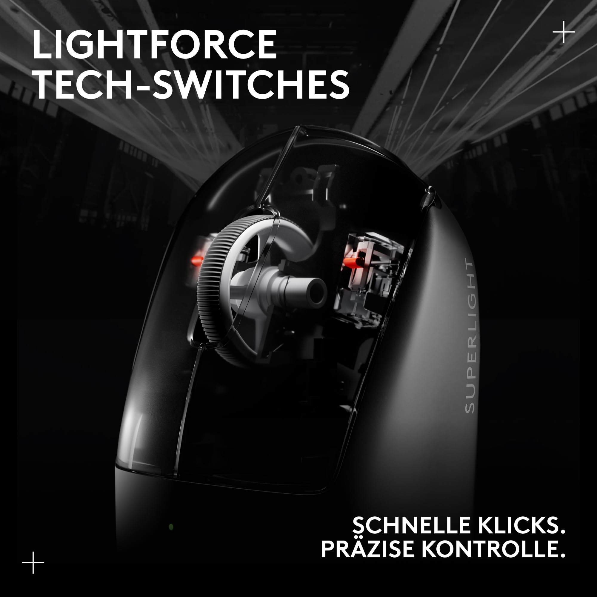 Logitech G PRO X SUPERLIGHT 2 kabellose Gaming-Maus, West Europa Verpackung, 60 g Pro-Grade-Maus 5 programmierbaren Tasten, 44K-DPI-Sensor, 8.000 Hz Signalrate, USB-C-Ladefunktion für PC/Mac - Schwarz