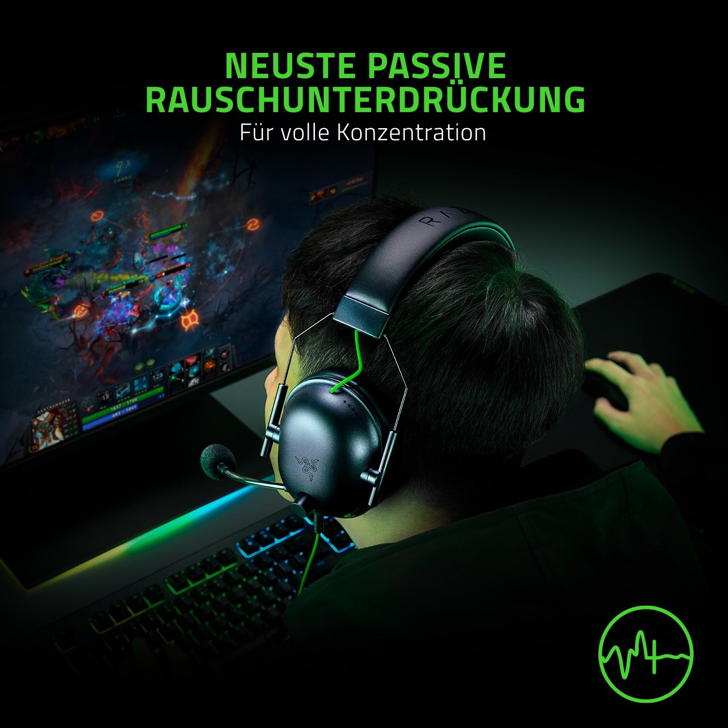 Razer BlackShark V2 X - Premium Esports Gaming Headset (Kabelgebundene Kopfhörer mit 50mm-Treiber, Rauschunterdrückung für PC, Mac, PS4, Xbox One & Switch) Schwarz