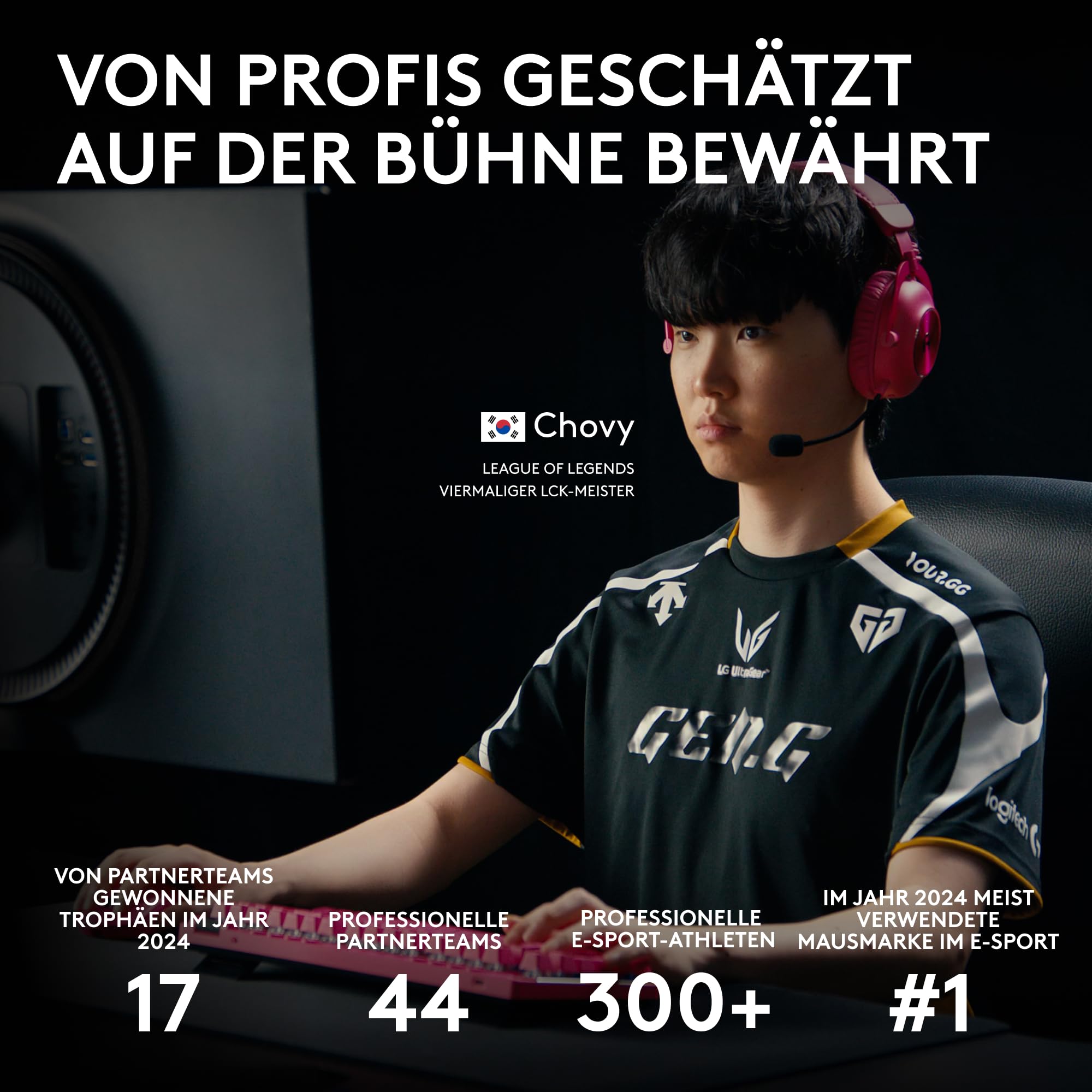 Logitech G PRO 2 LIGHTSPEED kabellose Gaming-Maus Rechts-oder Linkshänder, mit bis zu 4 anpassbaren, umschaltbaren magnetischen Seitentasten, 44K-DPI-Sensor und USB-C-Ladefunktion, PC/Mac - Schwarz