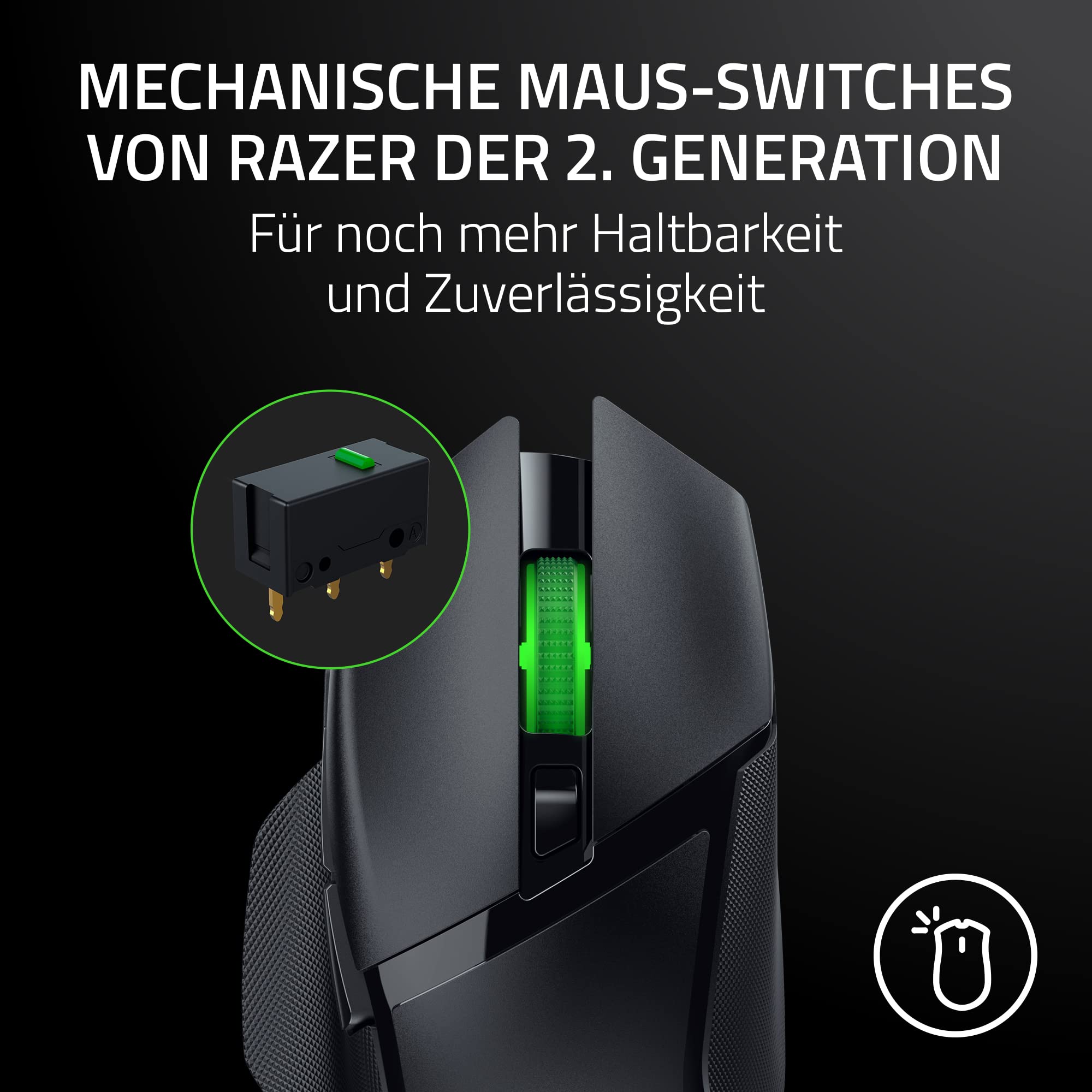 Razer Basilisk V3 X HyperSpeed - Kabellose Gaming-Maus (Ikonische Ergonomische Form mit 9 Anpassbaren Bedienelementen, HyperSpeed Wireless, 5G Advanced 18K Optical Sensor, Chroma RGB) Schwarz