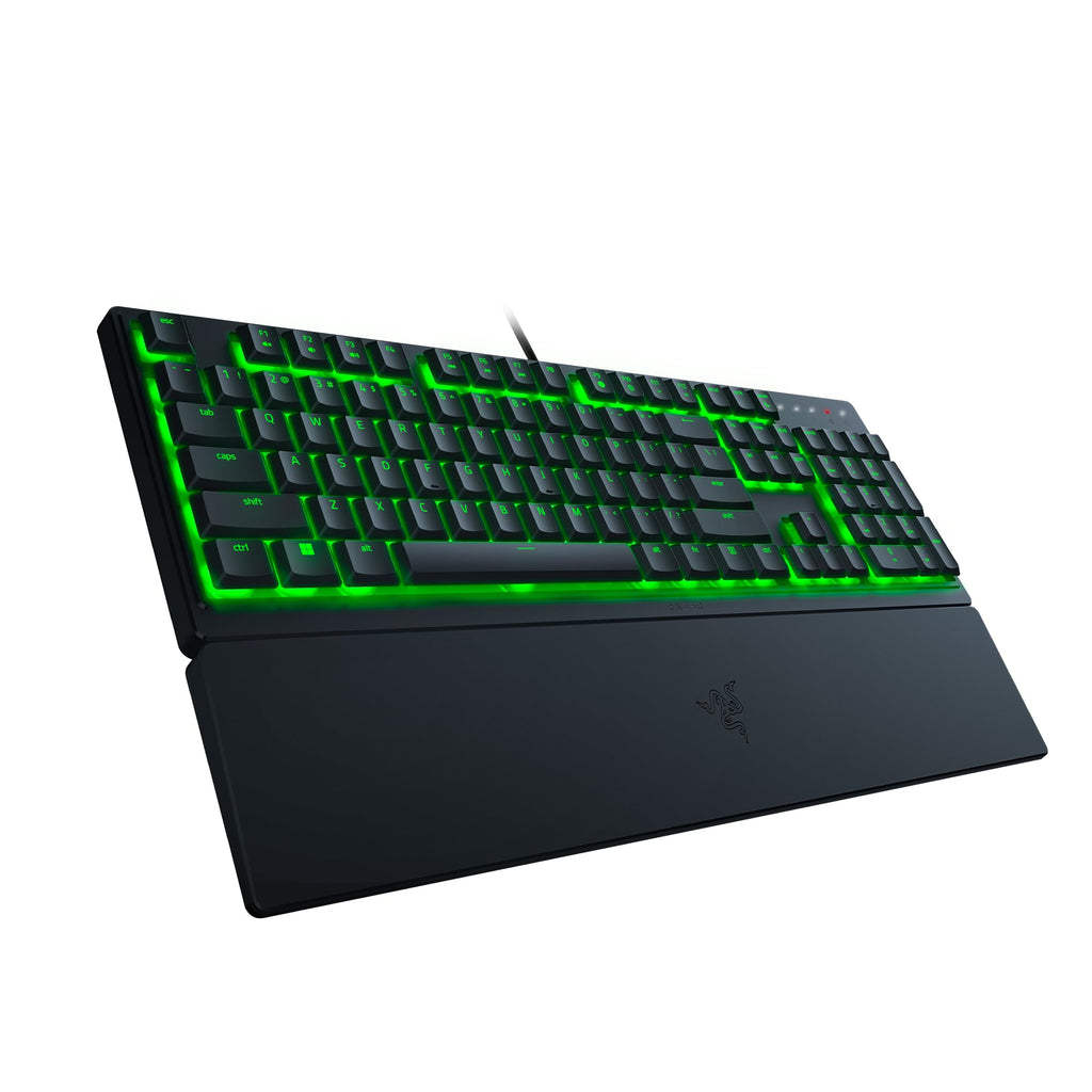 Razer Ornata V3 X - Flache Membran-Tastatur mit Chroma RGB (Lautlose Membran-Switches, Ergonomische Handballenauflage, Tastenkappen Anti-UV-Beschichtung) QWERTZ DE-Layout | Schwarz
