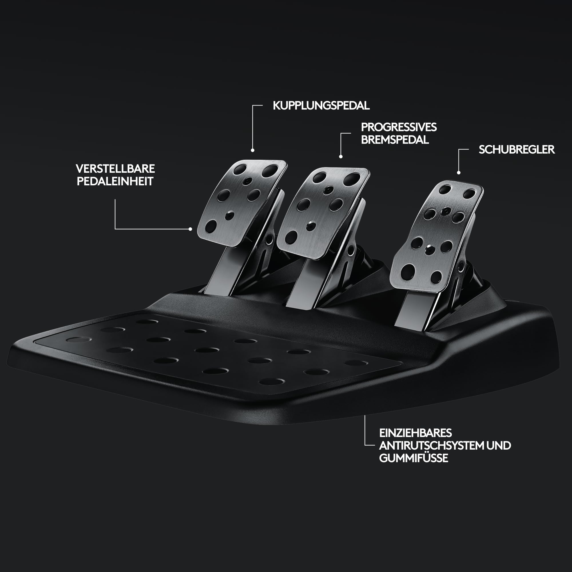 Logitech G29 Driving Force Gaming Rennlenkrad, Zweimotoriges Force Feedback, 900° Lenkbereich, Racing Leder-Lenkrad, Verstellbare Edelstahl Bodenpedale, für PS5, PS4, PC, Mac - Schwarz