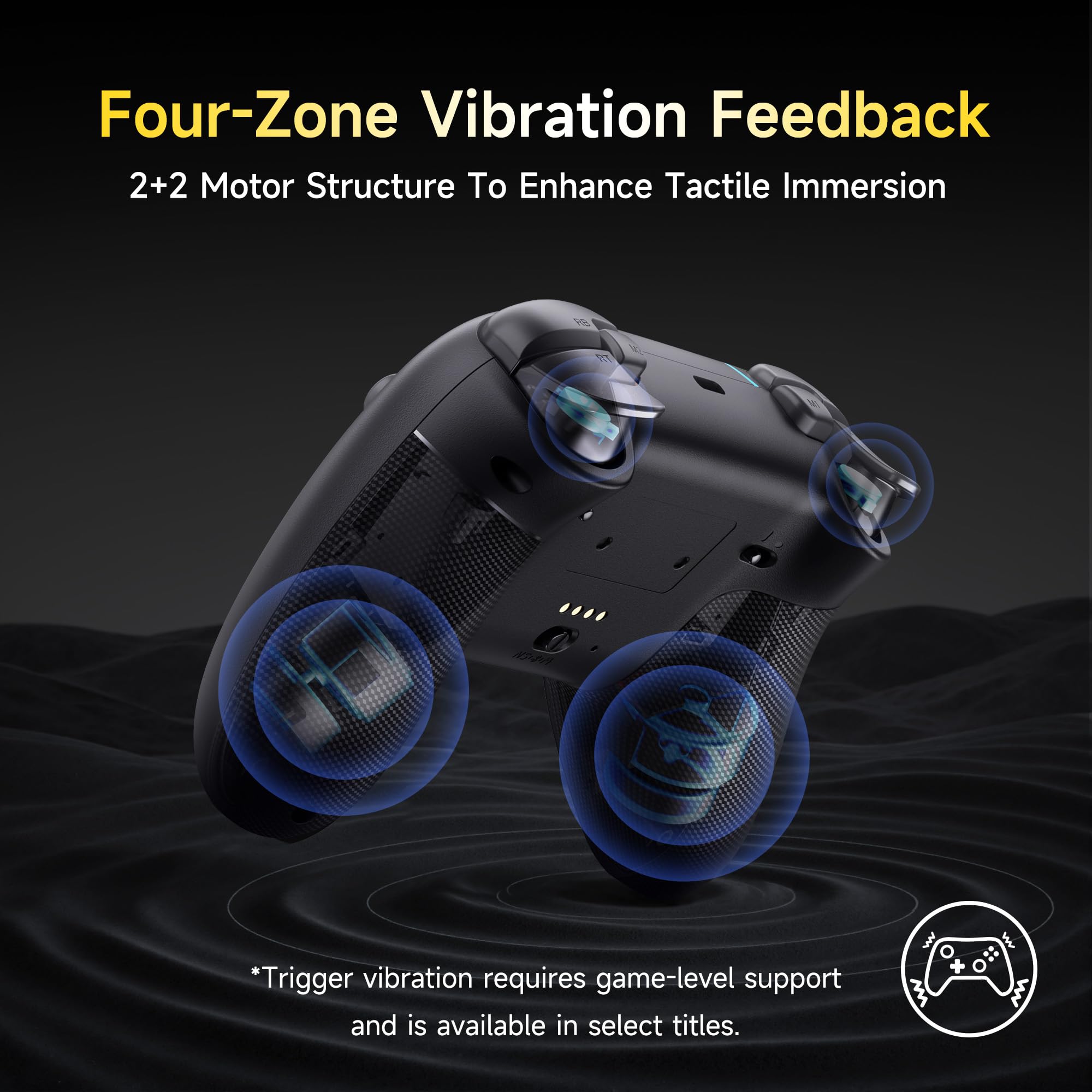 EasySMX X05PRO Wireless Controller PC, Gaming Controller mit leise Tasten, 2-stufige Tigger, Hall Joysticks, 2 programmierbare Tasten, 1000mAh Akku, Kompatibel mit PC/Switch/Android/iOS-Schwarz