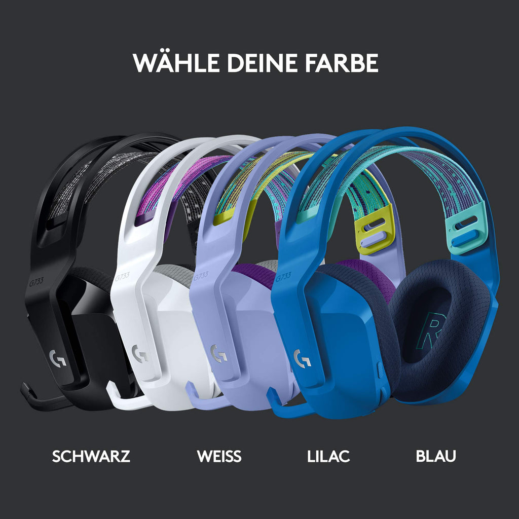 Logitech G G733 Lightspeed Headsets, Schwarz