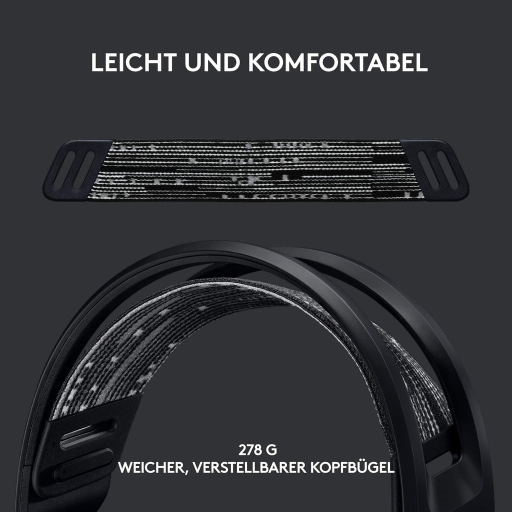 Logitech G G733 Lightspeed Headsets, Schwarz