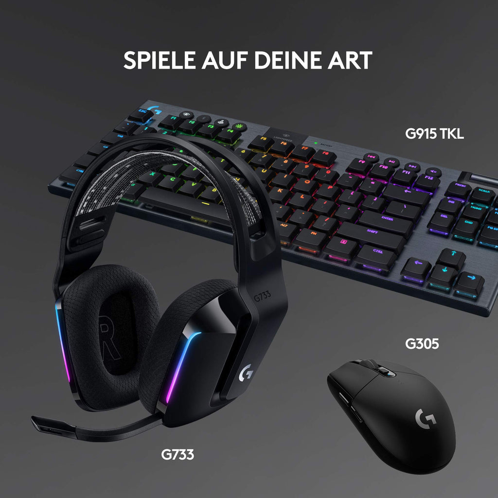 Logitech G G733 Lightspeed Headsets, Schwarz