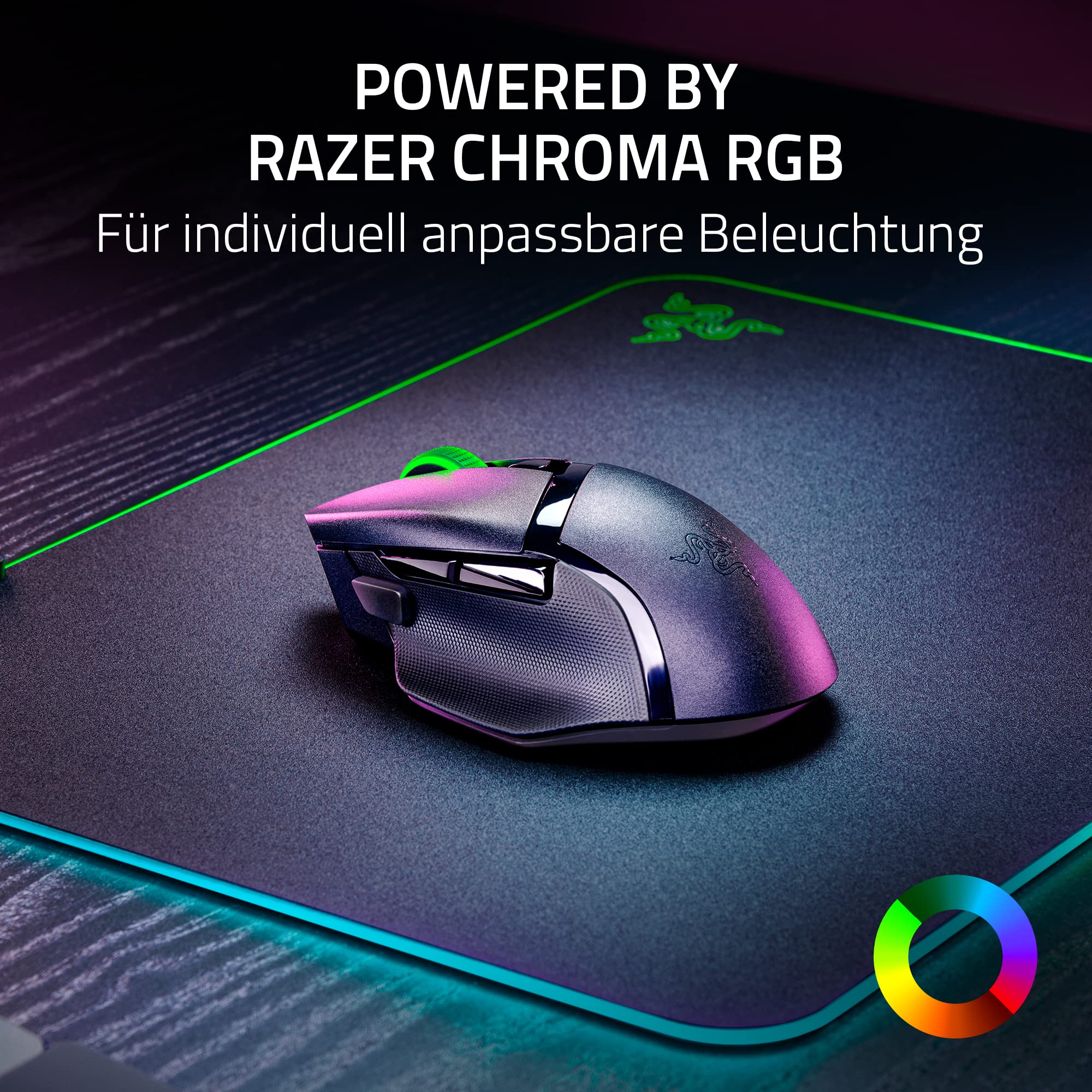 Razer Basilisk V3 X HyperSpeed - Kabellose Gaming-Maus (Ikonische Ergonomische Form mit 9 Anpassbaren Bedienelementen, HyperSpeed Wireless, 5G Advanced 18K Optical Sensor, Chroma RGB) Schwarz