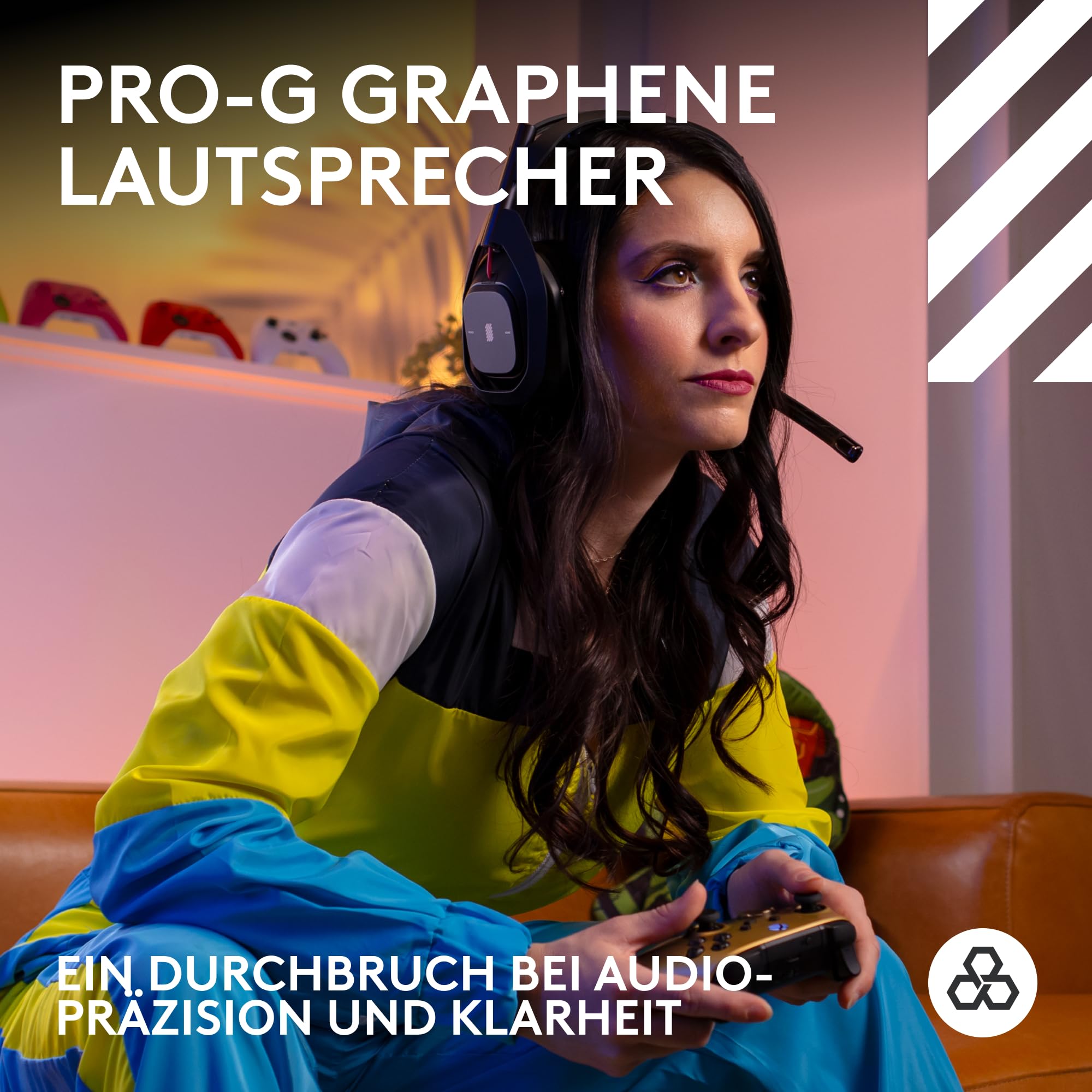 Logitech G Astro A50 LIGHTSPEED, Kabelloses Gaming-Headset + Basisstation (5. Generation), PRO-G GRAPHENE, 3-System-Umschaltung, USB-C, Xbox, PS5, PC/Mac, Nintendo Switch/Switch 2, Bluetooth - Schwarz