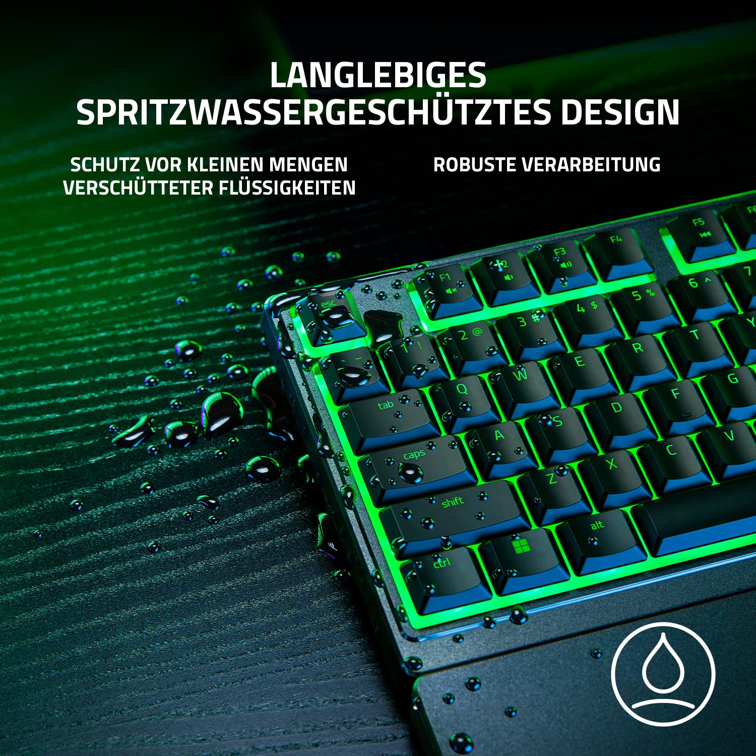 Razer Ornata V3 X - Flache Membran-Tastatur mit Chroma RGB (Lautlose Membran-Switches, Ergonomische Handballenauflage, Tastenkappen Anti-UV-Beschichtung) QWERTZ DE-Layout | Schwarz