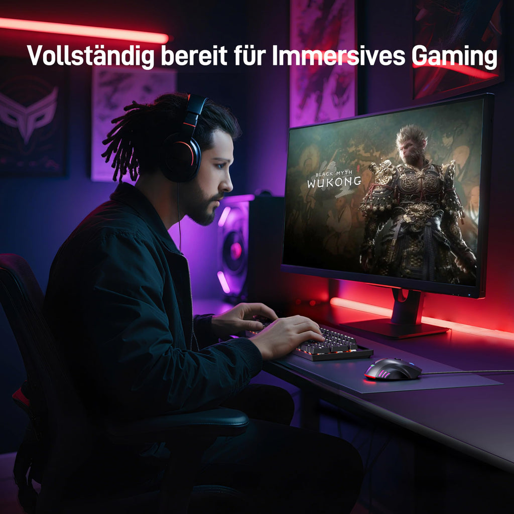 Acer Gaming Maus mit Kabel 12800 DPI, Wired Computer Mouse Gaming mit Treiber, 1000Hz Abfragerate und 8 Programmierbare Tasten, Schnellfeuertaste und RGB-Leuchten, PC Maus Gaming Ideal für PC/Laptop