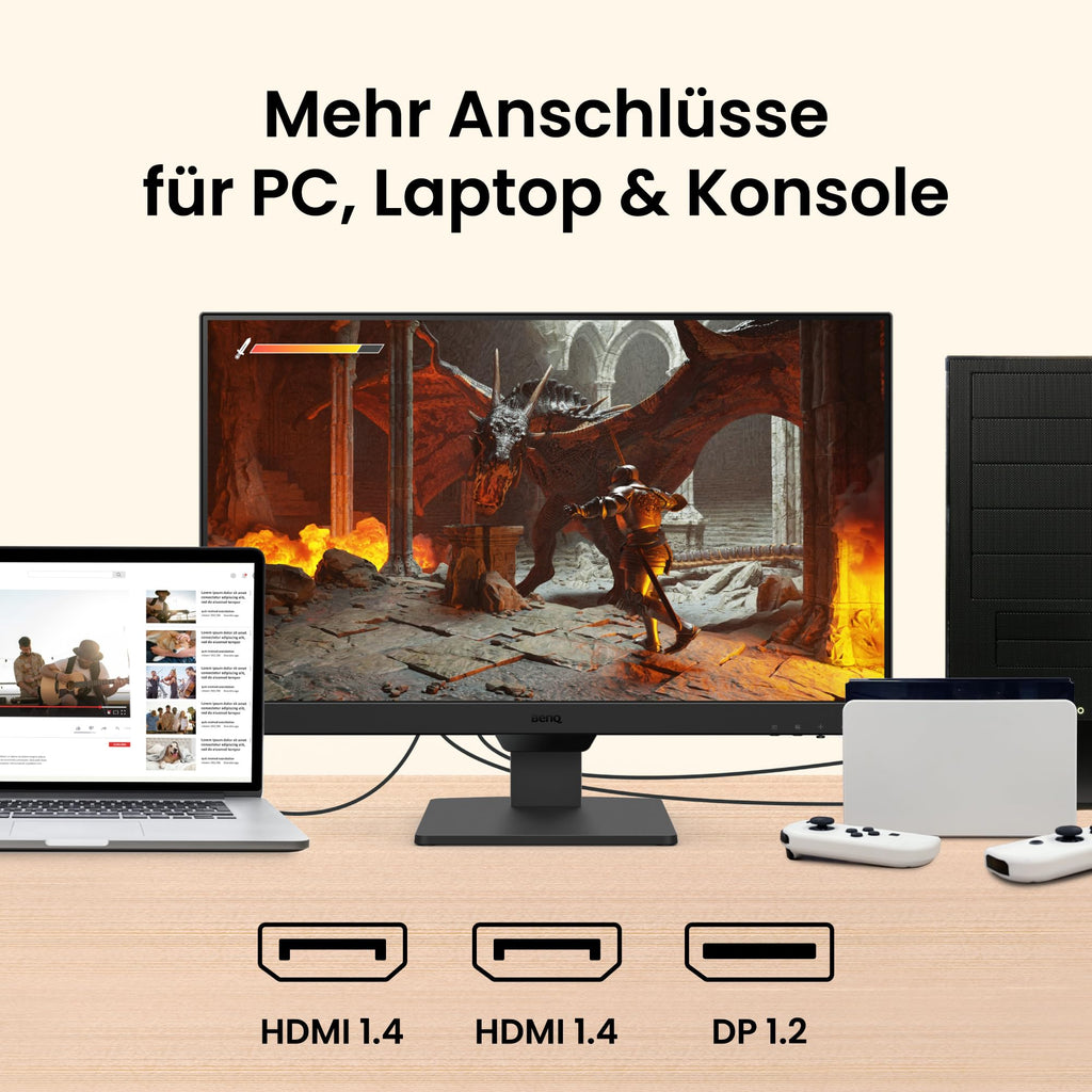 BenQ GW2790E 27 Zoll Eye-Care Gaming Monitor, 100Hz, 1920x1080p, IPS, integrierte Lautsprecher, Wandhalterung, Thin Bezel, Smarte Helligkeitsanpassung, 2X HDMI, DisplayPort
