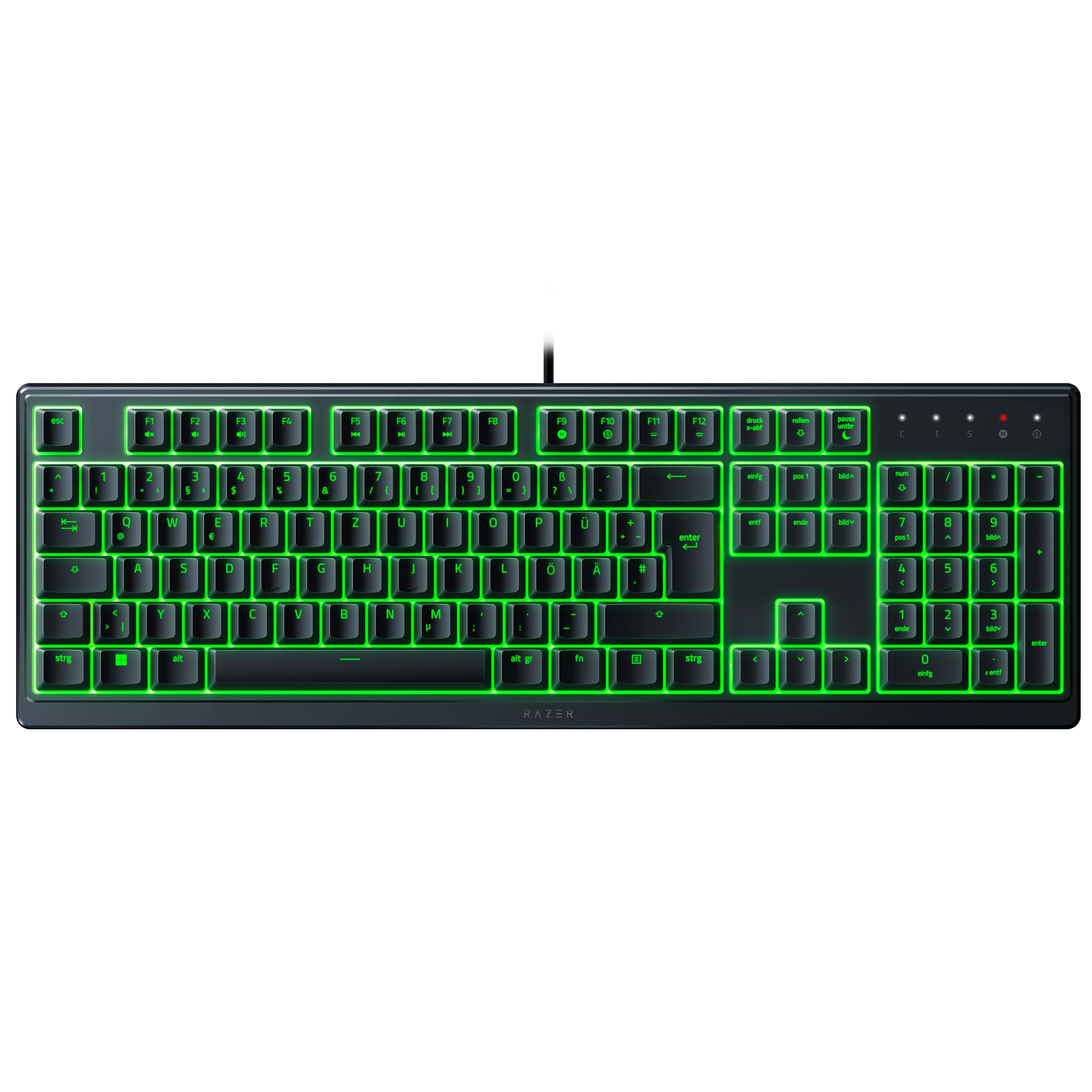 Razer Ornata V3 X - Flache Membran-Tastatur mit Chroma RGB (Lautlose Membran-Switches, Ergonomische Handballenauflage, Tastenkappen Anti-UV-Beschichtung) QWERTZ DE-Layout | Schwarz